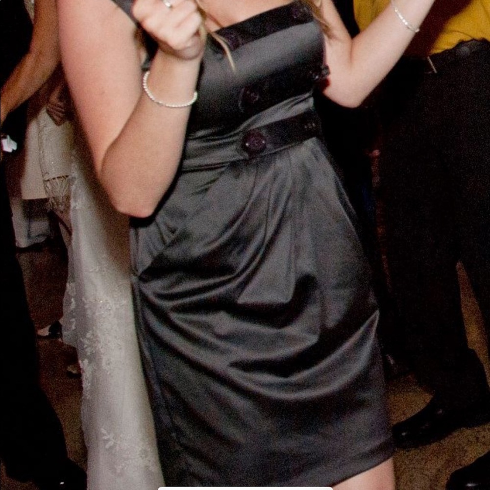 Gray Satin Dress